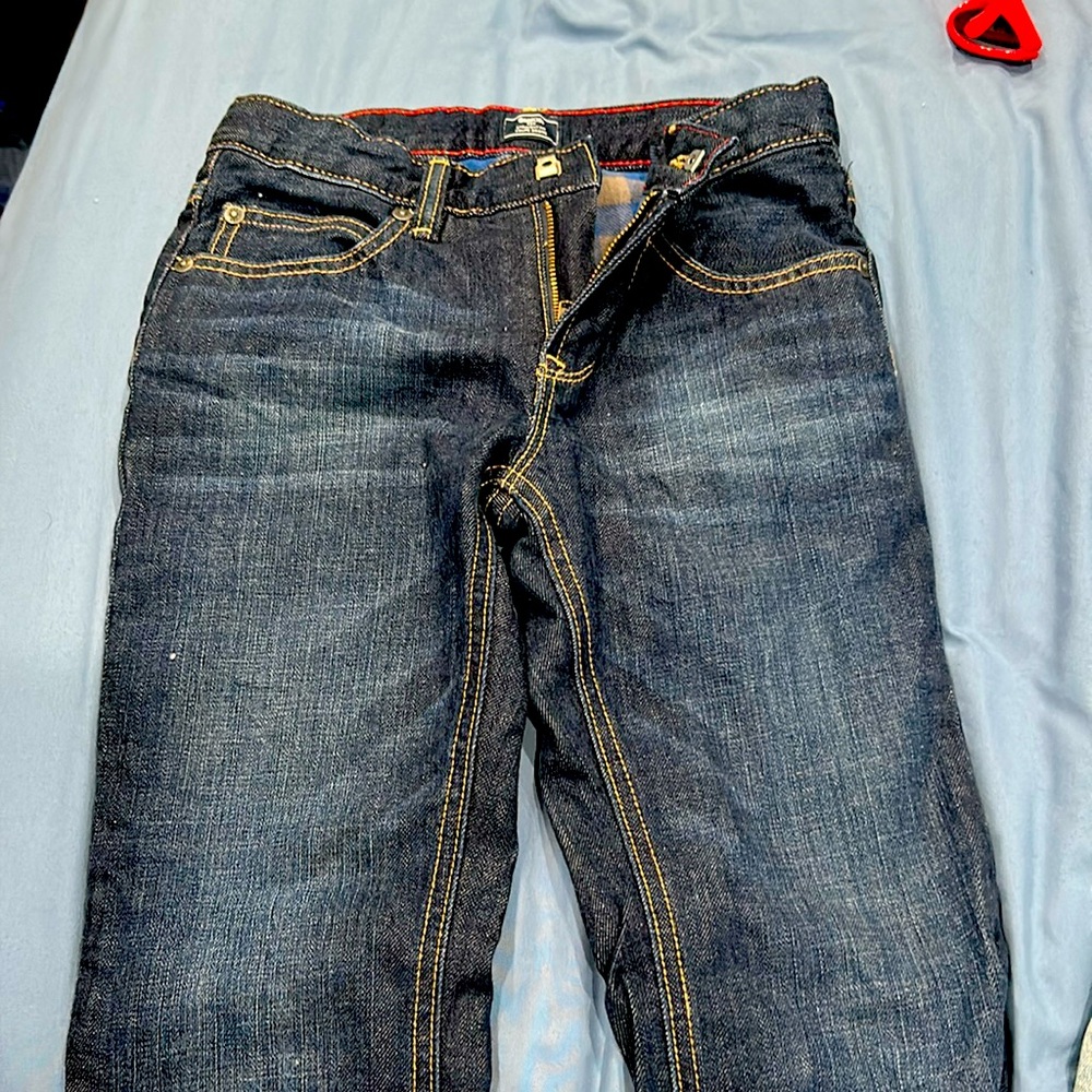 Dark blue gap kids straight fit jeans with interlining